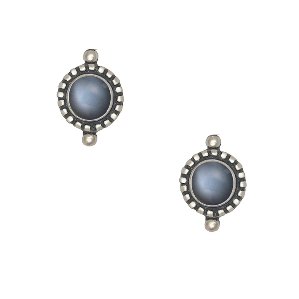 Sterling Silver Grey Moonstone Post Stud Earrings